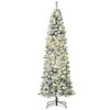 FURNIinspire Artificial Trees Prelit Snow Flocked Slim Christmas Tree With Branches For Holiday, Christmas Atmosphere, Green, 30.8"*30.8"*88.5" - 2 of 4