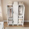 Coolmee Armoire Wardrobe Closet with 2 Doors, 72" Wooden Wardrobe Cabinet with Hanging Rod, Narrow Tall Clothing Armoire Cabinet for Bedroom - 4 of 4