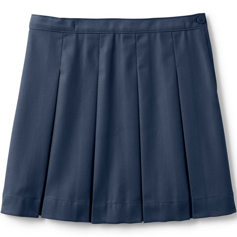 Lands' End Lands' End School Uniform Kids Poly-Cotton Box Pleat Skirt Top of Knee, 1 of 4