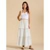 Women's Ruffle Splicing Drawstring Waist Maxi Skirt Summer Fall Casual Flowy Swing A Line Loose Fit Tiered Long Skirt - 3 of 4