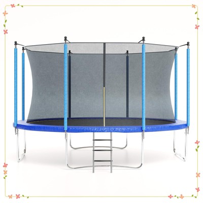 Trampoline with Enclosure & Ladder, ASTM Approved Heavy-Duty Outdoor Recreational Trampoline