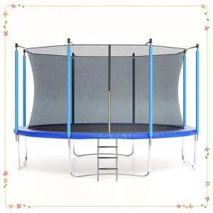 Trampoline with Enclosure & Ladder, ASTM Approved Heavy-Duty Outdoor Recreational Trampoline - 1 of 4