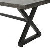 63" Industrial Style Dining Bench with Durable Steel Frame and Weather-Resistant Aluminum Top for Outdoor Spaces -3irtyhousy - 3 of 4