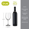 True Stemmed Wine Glasses, Lead-Free Crystal Glassware for Red and White Wine, Dishwasher Safe, Set of 4, 14 Oz, Clear - 4 of 4
