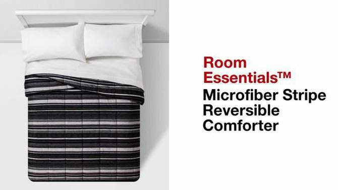 Microfiber Stripe Reversible Comforter - Room Essentials™, 6 of 10, play video