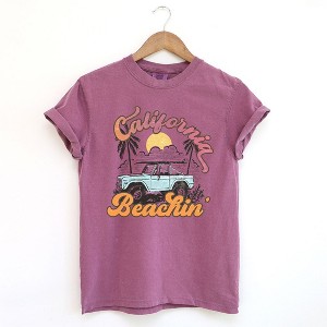 Simply Sage Market Women's California Beachin' Car Short Sleeve Garment Dyed Tee - 1 of 4
