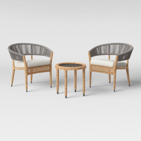 Wicker Rope 3pc Patio Chat Set Linen Project 62 Target