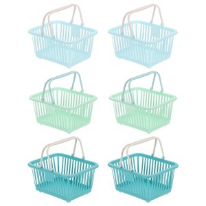 Unique Bargains Plastic Grocery Shopping Toy Organizing Mini Decorative Baskets 6.3" x 3.5" x 5.1" 6 Pcs - 1 of 4