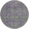 Fern Green And Purple Oriental Washable Indoor Outdoor Area Rug - 4 of 4