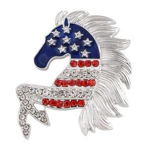 Anna-Kaci Crystal Rhinestone 4th of July American USA Flag Patriotic Pin Brooch - 1 of 4