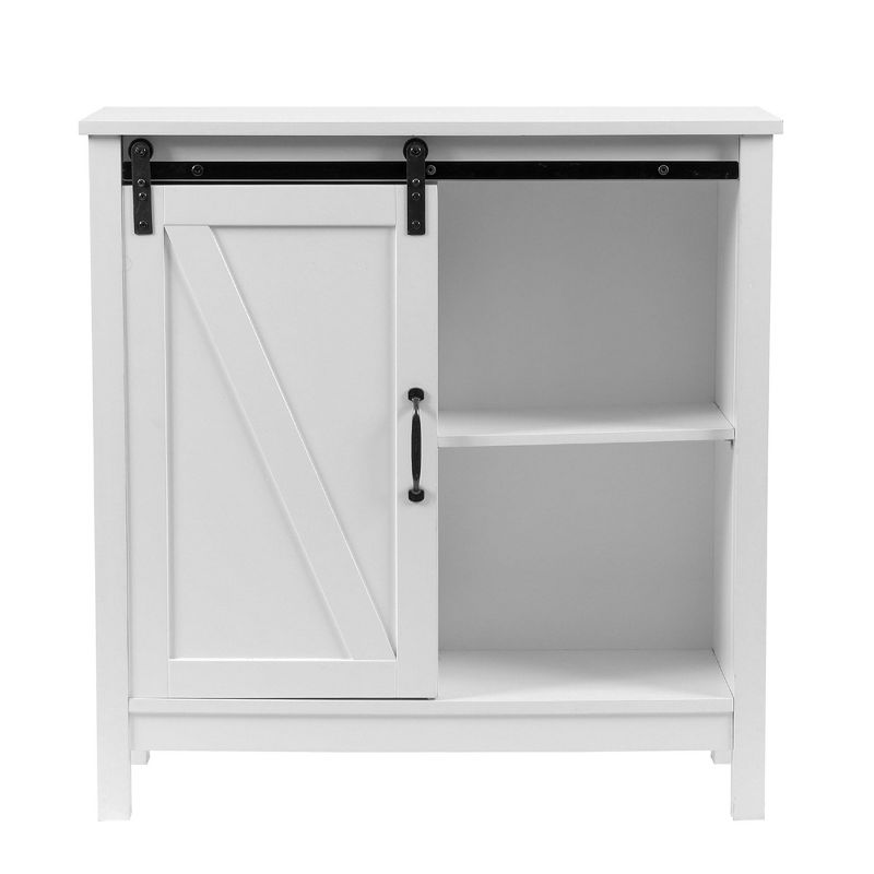 LuxenHome Farmhouse White MDF Wood Bathroom Storage Cabinet, 1 of 17