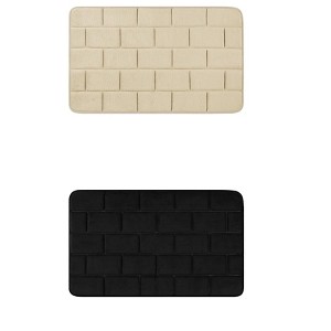 Unique Bargains Memory Foam Absorbent Non-Slip Dry Fast Bath Mats for Bathroom Floor 2 Pcs - 1 of 4