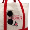 University Of Wisconsin Primary Logo Canvas Tote Bag With External Pocket, Reusable Shoulder Bag for Shopping, School, Beach - 2 of 4