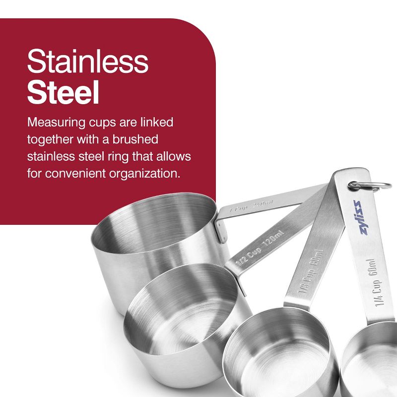 Zyliss Premium Stainless Steel Measuring Cups - 4 Piece, 3 of 8