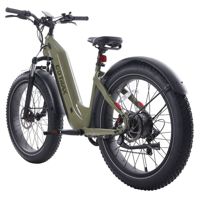 GOTRAX Adult Fat Tire 26&#34; Step Through Electric Hybrid Bike - Green, 5 of 10