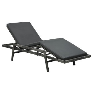 vidaXL Sun Lounger with Cushion Poly Rattan Gray - 1 of 4