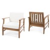 XIYUYEU Patio Club Chair Set of 2, Outdoor Accent Chair with Acacia Wood Frame & Slat Panel Design - 2 of 4