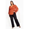Women's Plus Size Alexis Print Top - rust | CITY CHIC - 2 of 4