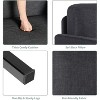 72“ 3-Seater Sectional Sofa with USB Ports, Mid-Century Modern Couch for Small Spaces, Living Room, Bedroom, Apartment – Dark Grey - 4 of 4
