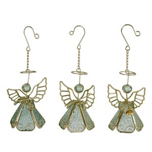 Transpac Metal/Glass Instrument Angel Ornament Set of 3 Christmas Home Decorations - 1 of 1