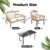 Acekool 4-Piece Outdoor Patio Set with Loveseat, Armchairs & Glass Coffee Table, Boho Rattan Conversation Set for Backyard, Porch, Balcony - 2 of 4