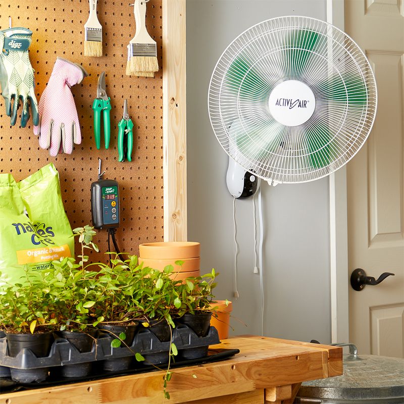 Hydrofarm Active Air ACF16 16 Inch 3 Speed Wall Mountable 90 Degree Heavy Duty Hydroponic Grow Oscillating Fan with Spring Loaded Plastic Clip, 6 of 8