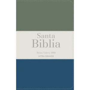 Biblia Rvr 1960 Letra Grande Tamaño Manual Tricolor Verde Oscuro Crema Turquesa Oscuro Con Cierre E Índice (Bible Rvr 1960 Large Print Handsize - 1 of 1