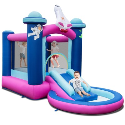 Infans Inflatable Space-themed Bounce House Kids 3-in-1 Bounce Castle W/ 480W Blower