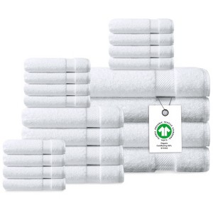 Delara Organic Cotton Luxuriously Plush Bath Towel Set, GOTS & Oeko-TEX Certified, Soft, Quick Dry & Ultra-Absorbent - 1 of 4
