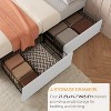 Full Size Bed Frame with 4 Storage Drawers and Headboard, Linen Upholstered Platform Bed Frame with Wooden Slats Support, Button Tufted Design - 4 of 4
