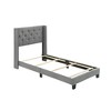Twin Size Upholstered Platform Bed with Button-tufted Headboard - 4 of 4