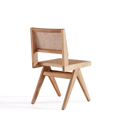 Elevated Nature Cane High-Back Side Chair in Natural Beige