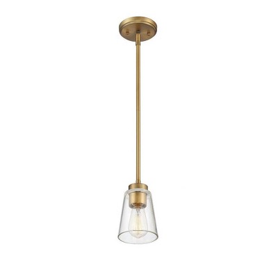 Calhoun Warm Brass Glass Mini Pendant Light