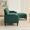 SKRAN 3-seat Sectionals with Storage Ottoman & 2 Cup Holders, L-Shaped Combo Sofa, for living room apartment bedroom and compact room - 4 of 4
