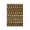 Brown Beige And Artichoke Green Southwestern Washable Indoor Outdoor Area Rug - 3 of 4