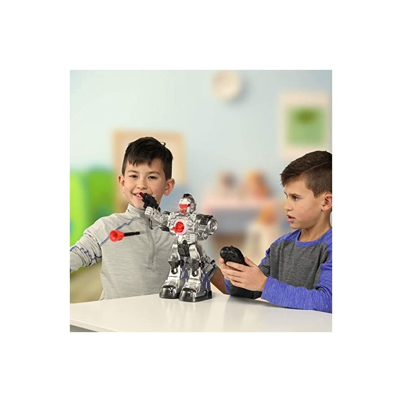 Robot Police Remote Control Toy Shoots Missiles Walks Talks and Dances with Flashing Lights 10 Functions - Play22Usa, 3 of 9