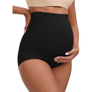 INSPIRE CHIC Women's High Waist Maternity Briefs Butt Lifter Seamless Comfortable Pregnancy Ladies Panties - 1 of 4