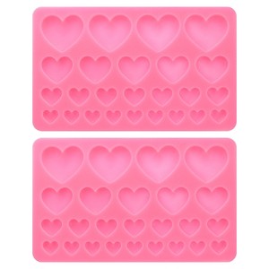 Unique Bargains Heart Silicone Polymer Clay Fondant Template for Crafts Air Dry DIY Candy 2 Pcs - 1 of 4