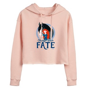 Women's - Disney - Merida & Angus Change Your Fate Cropped Graphic Hoodie - 1 of 3