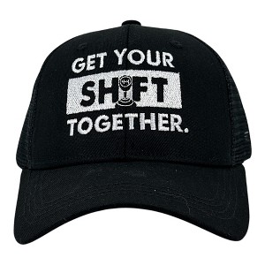 Get Your Shift Together Hat Funny Sarcastic Car Mechanic Graphic Novelty Cap - Crazy Dog Hat For Mechanic Handyman Black Standard - 1 of 4