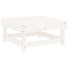 vidaXL Patio Footstool with Cushion White Solid Wood Pine - 3 of 4