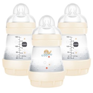 MAM Easy Start Anti-Colic Baby Bottle - 0+ Months - 5oz/3pk - Shell - 1 of 4