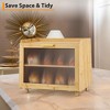 CuisinSmart 2 Layer Bread Box for Kitchen Counter with Acrylic Wave Window, Premium Waterproof Bamboo, Large Capacity, Easy Maintenance - 4 of 4