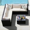 Tangkula 6PCS Rattan Patio Sectional Sofa Conversation Set Outdoor w/ Beige Cushions - 2 of 4