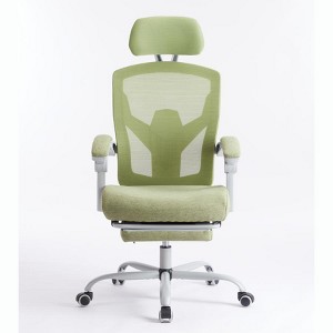 DOMETOUR Retractable Footrest Ergonomic Swivel Office Chair with Lumbar Support Pillow and Padded Armrests - 1 of 4