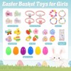 Skirfy Easter for Girls,49 PCS Toddlers Kids Toys ,Earrings,Rings,Hair Clip,Play Princess Toys for Dress Up,Easter Egg Classroom Peizes - 4 of 4