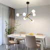 POWLIG 6 - Light Modern Sputnik Sphere Chandelier With 4.7in Milky White Glass Shade - 3 of 4