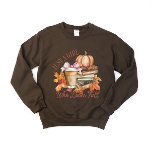 Simply Sage Market Women's Graphic Sweatshirt Coquette Girl Who Loves Fall - 1 of 4