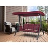 Kozyard Brenda 3-Seats Patio Swing Chair Outdoor Porch Swing Glider with Adjustable Canopy Side Pouches for Garden Poolside Backyard - 3 of 4