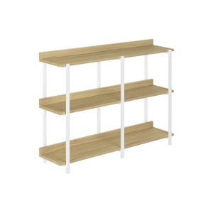 FONTOI 3-Tier Side Table, Console Table with 2 Storage Shelves for Living Room, Bedroom, Narrow Space, Entryway, Natural, 12"*34"*47.25" - 1 of 4